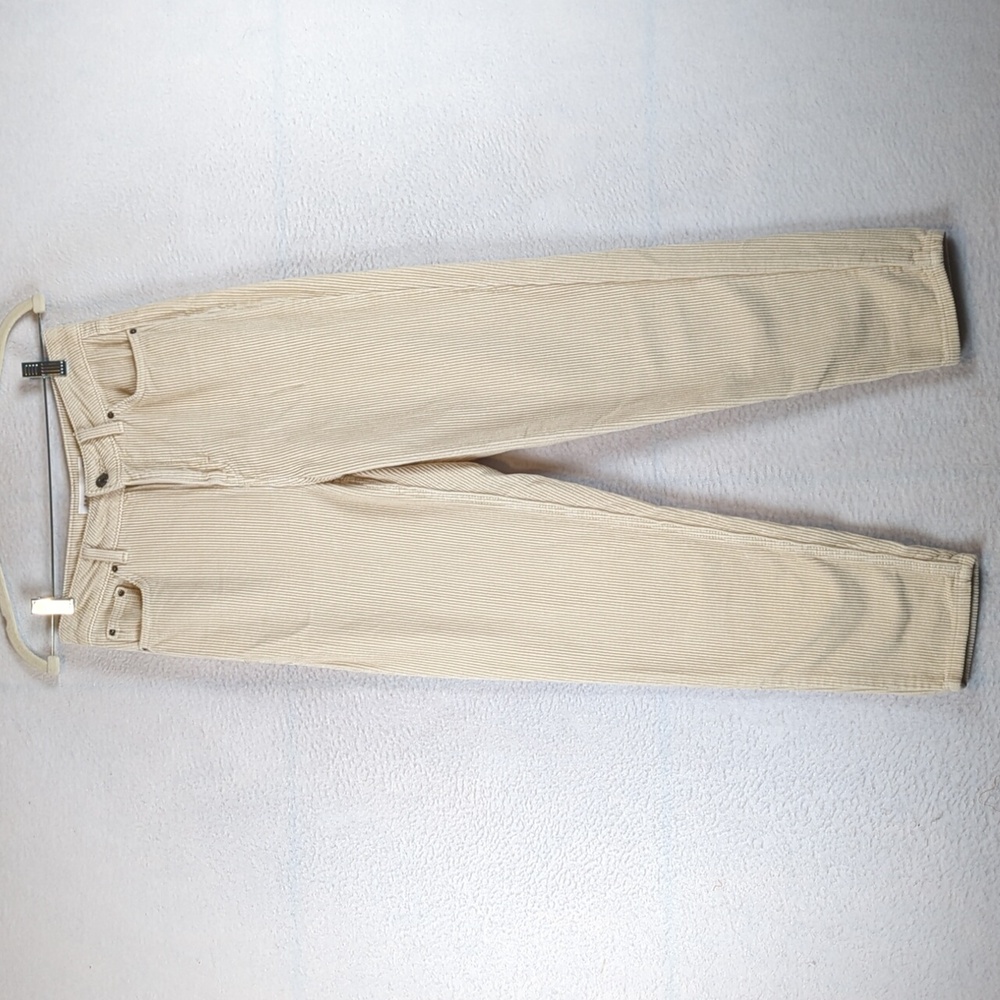 Topshop Women's Cream Corduroy Skinny High Rise Mom Pants 26